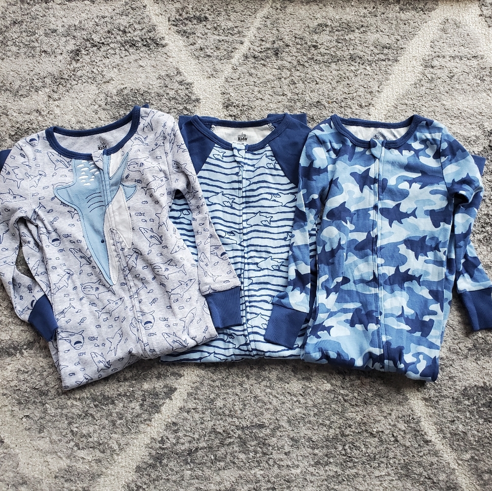 Kids Headquarters 3 Pack Footless Cotton Sleepers